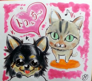 群馬県の商業施設にて、出張似顔絵を手配させて頂きました。