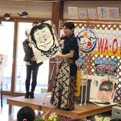 千葉県南房総市の道の駅イベントへ似顔絵師を派遣しました