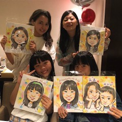 東京都港区で開催された誕生パーティに似顔絵師を派遣しました。