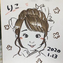 東京都大田区の成人のつどいに似顔絵師を派遣しました。