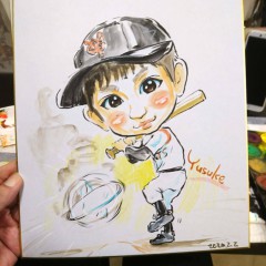 東京都新宿区のレセプションパーティーに似顔絵師を派遣しました。